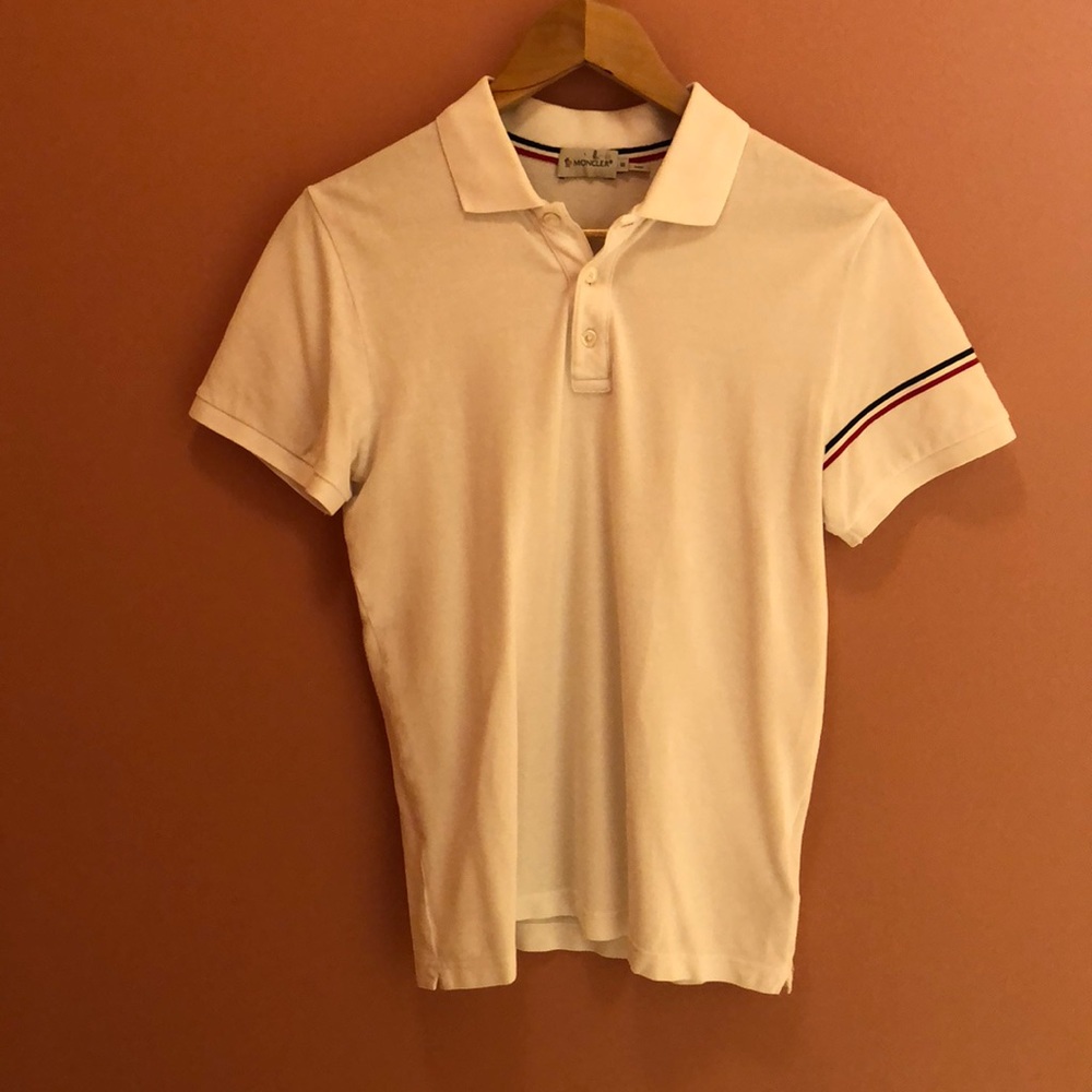 Moncler classic polo shirts with signature stripe